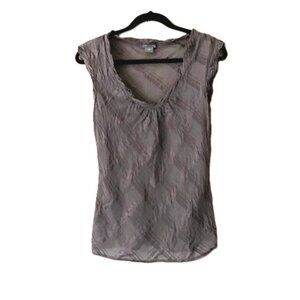 Ann Taylor Semi-Sheer Top | Small | Gray